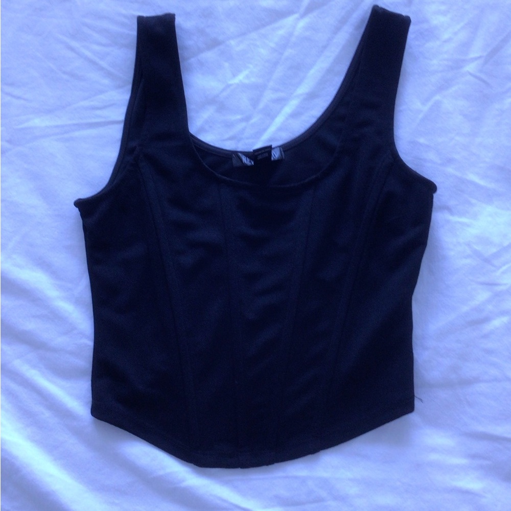 Revamped Black Corset Style Top - Size small